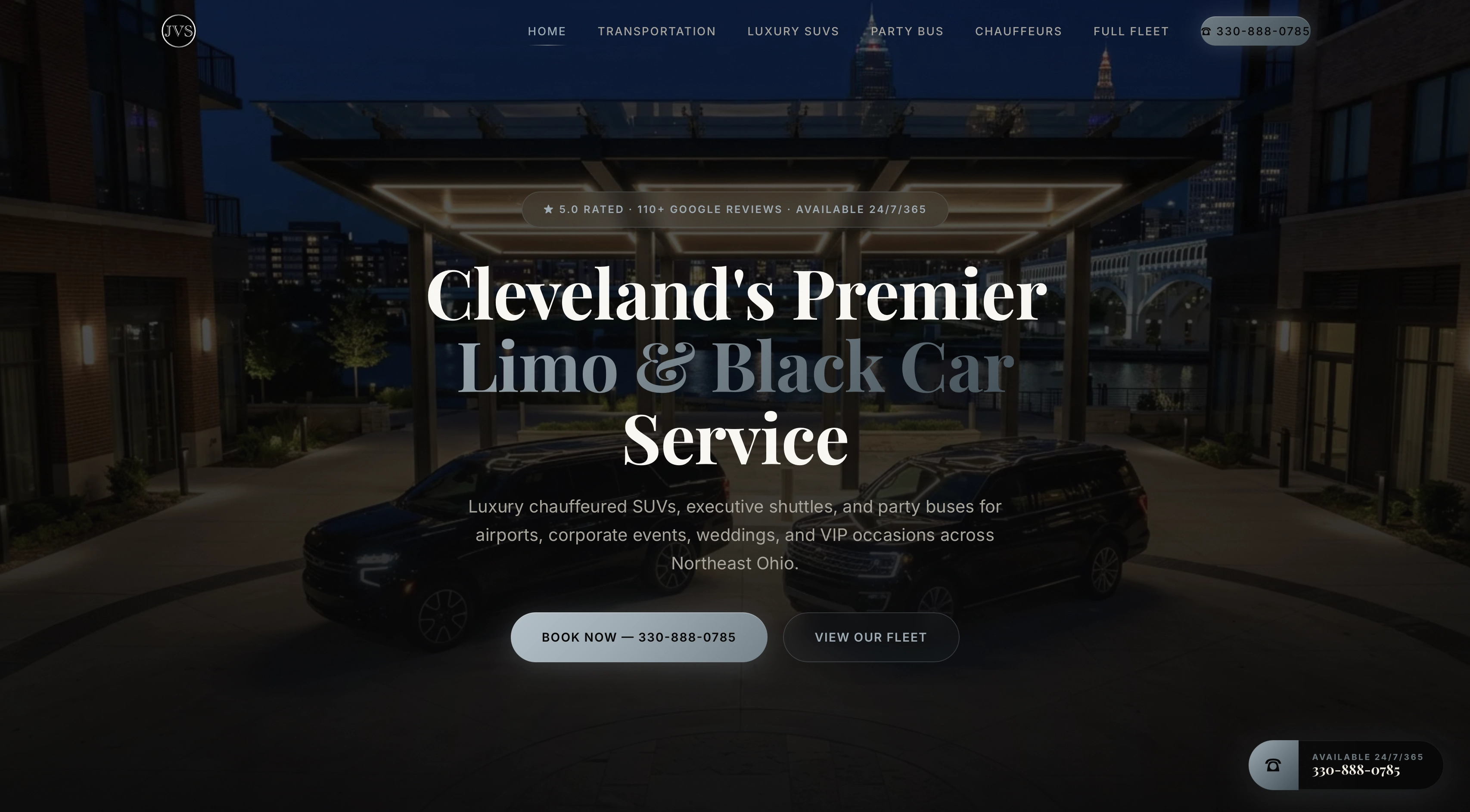 JVS Services — Cleveland Premier Limo and Black Car Service — website built by DeGaetano Design and Marketing Cleveland Ohio